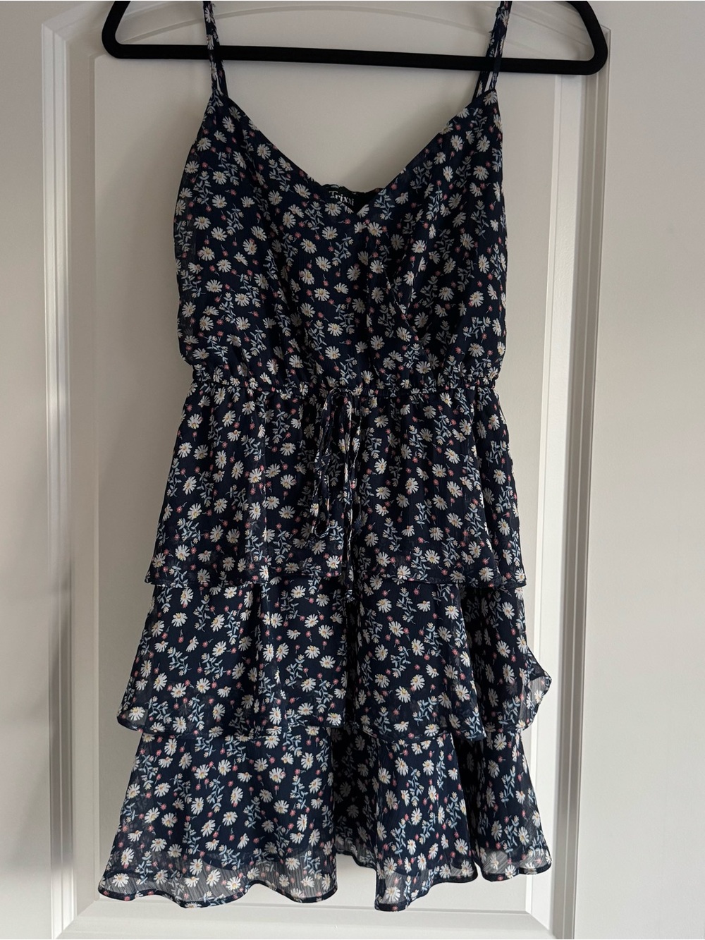 Trixxi Navy Floral Tiered Sundress with Daisies
